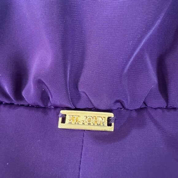ST. JOHN Women Windbreaker Jacket Full Zip Purple Old Money Gorpcore Size 6 - Picture 8 of 10